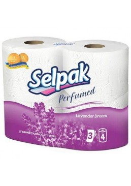 Туалетная бумага Selpak Perfumed с ароматом Лаванда, 4 рулона 